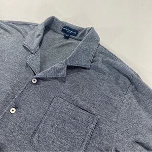 Peter Millar Indigo Knit Resort Shirt Small Tencel Stretch
